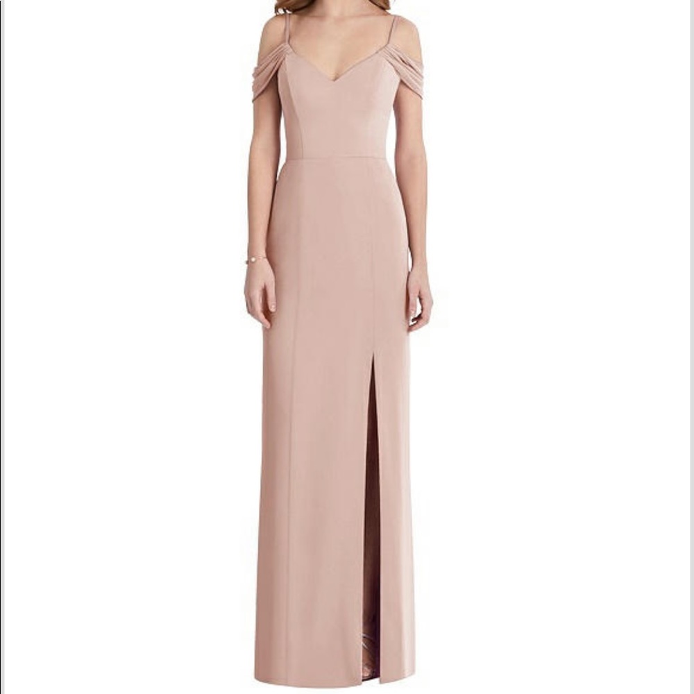 After Six Off-the-Shoulder Chiffon Gown